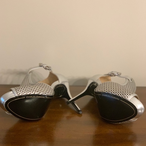 Charles Jourdan - Orvil -Silver Laser Cut High Heels - Picture 7 of 11